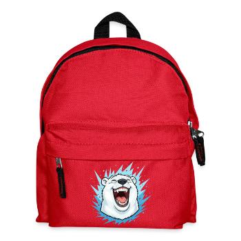 Laughing Polar Bear in Blue Lightning - Kids' Backpack - red - Front