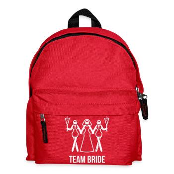Team Bride (Junggesellinnenabschied 3some / Weiß) - Kinder Rucksack - Rot - Vorne