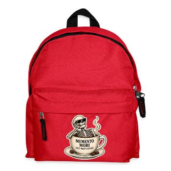 Memento Mori Kaffeeskelett - Kinder Rucksack - Rot - Vorne