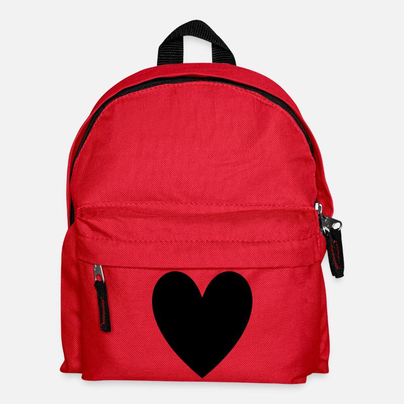 Herz schwarz - Kinder Rucksack - Rot