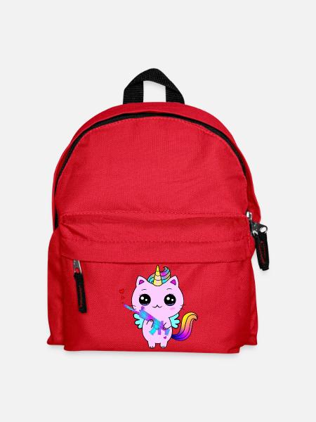 Einhorn Jäger mit Herz - Kinder Rucksack - Rot