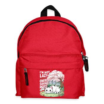 Not lazy - Energy Saving Kitty - Kids' Backpack - red - Front