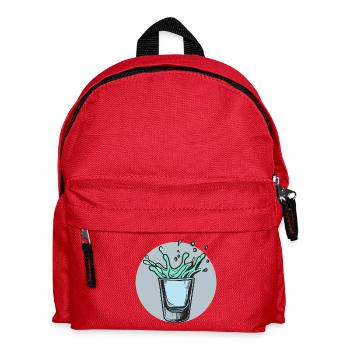 Spritziges Glas-Splash Motiv - Kinder Rucksack - Rot - Vorne