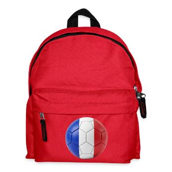 FLAGGE FRANKREICHS AUF EINEM FUSSBALL - Kinder Rucksack - Rot - Vorne