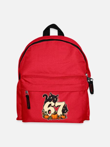 67 Katzenchaos - Kinder Rucksack - Rot