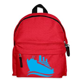 Silhouette de bateau de croisière mer minimaliste - Sac à dos Enfant - rouge - Devant