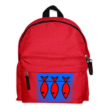 FISH. MEMORY. SARDINE. APRIL FOOL. SEA - Kids' Backpack - red - Front