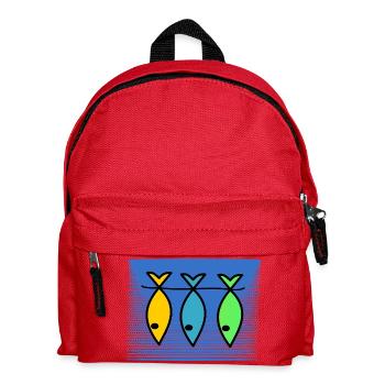 FISH. MEMORY. SARDINE. APRIL FOOL. SEA - Kids' Backpack - red - Front