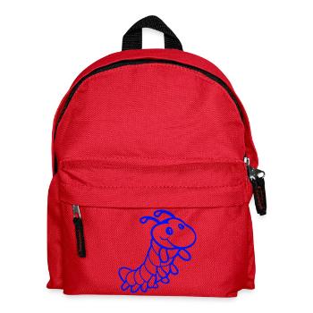 Raupe süß lieb kleine lächelt freundlich glücklich - Kinder Rucksack - Rot - Vorne