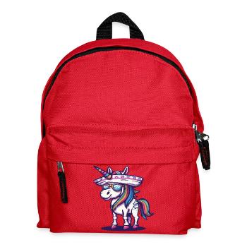 Einhorn Lustig Sombrero - Kinder Rucksack - Rot - Vorne
