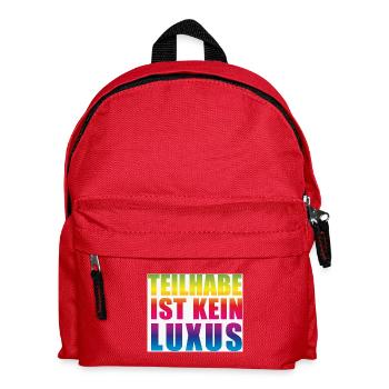Teilhabe ist kein Luxus - Kinder Rucksack - Rot - Vorne