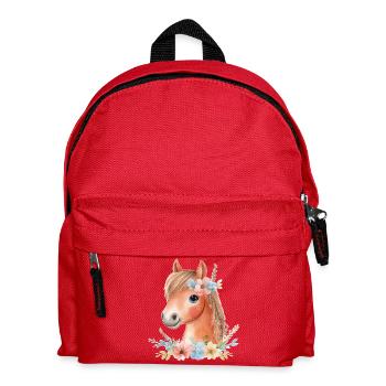 Cheval mignon avec des fleurs - Sac à dos Enfant - rouge - Devant