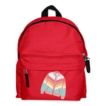 Pastellfarbene Retro-Jacke - Kinder Rucksack - Rot - Vorne