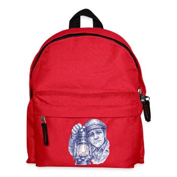 Senior man with lantern - Kids' Backpack - red - Front
