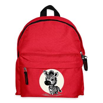 Cute Zebra – Cute Animal Motif - Kids' Backpack - red - Front