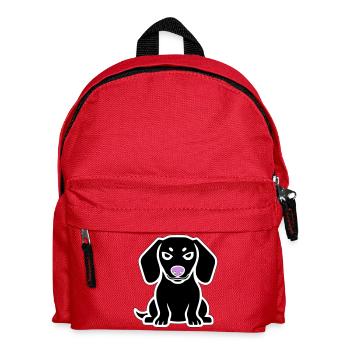 Dachshund Dog Puppy Cartoon - Kids' Backpack - red - Front