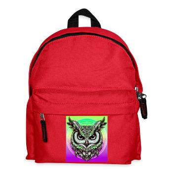 Eule - Kinder Rucksack - Rot - Vorne