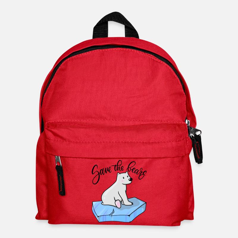 Save the bears - Rettet die Bären - Kinder Rucksack - Rot