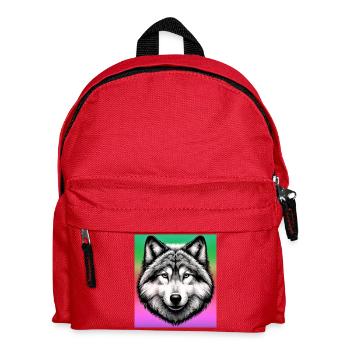 Wolf - Kids' Backpack - red - Front