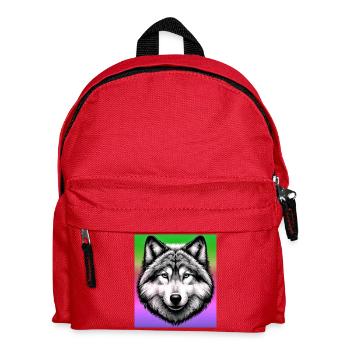 Wolf - Kids' Backpack - red - Front