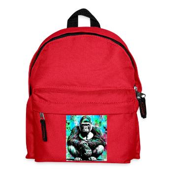 Gorilla - Kinder Rucksack - Rot - Vorne