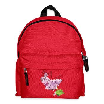 Blüte mit Insekt - Kinder Rucksack - Rot - Vorne