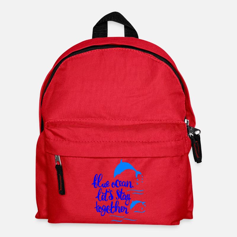 Delfine, Ozean - Kinder Rucksack - Rot