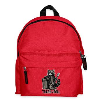 Trash & Roll Raccoon with Guitar - Kids' Backpack - red - Front