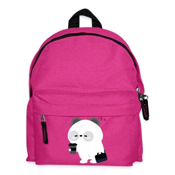 Panda Kaffeepause - Kinder Rucksack - Fuchsia - Vorne