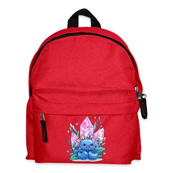 Baie de cristal de Kawaii avec des fleurs de pierres précieuses - Sac à dos Enfant - rouge - Devant