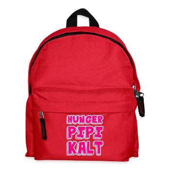 Hunger Pipi Kalt - Kinder Rucksack - Rot - Vorne