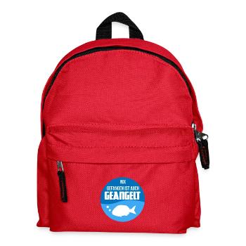 Angeln Fischen Fangen Angler Fischer Anglershirt - Kinder Rucksack - Rot - Vorne