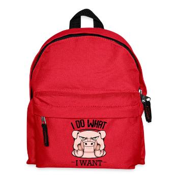 Wütendes Schwein Fingerzeig - Kinder Rucksack - Rot - Vorne