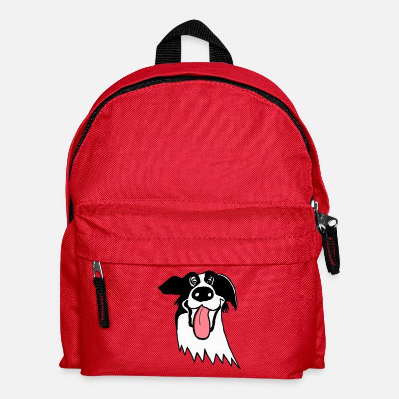 Netter Border Collie - Kinder Rucksack - Rot