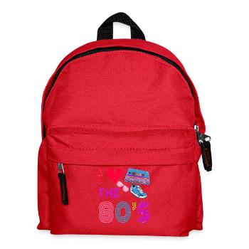 Cassette Tape Retro I Love The 80S Costume I Heart - Kids' Backpack - red - Front