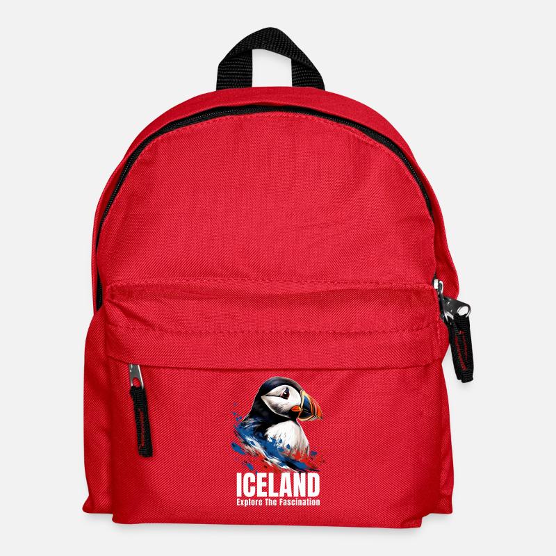 Iceland Puffin Island Papageitaucher - Kinder Rucksack - Rot