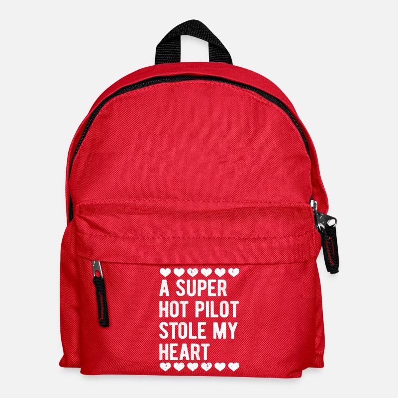 Retro Vintage Pilot Valentines Day Gift - Kids' Backpack - red