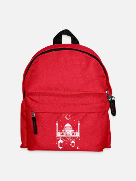 Mosque with crescent moon - Kids' Backpack - red