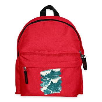Wellen und Meer - Kinder Rucksack - Rot - Vorne