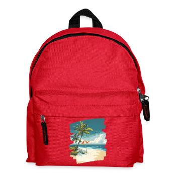 Beach Palm Trees Sun Summer - Kids' Backpack - red - Front