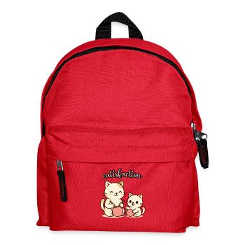 CATISFACTION - Newborn Humor - Kawaii Cat - Kids' Backpack - red - Front