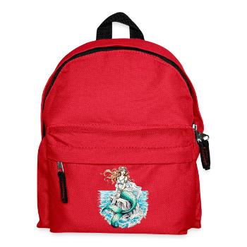 Mermaid Illustration Fantasy Sea Creatures - Kids' Backpack - red - Front