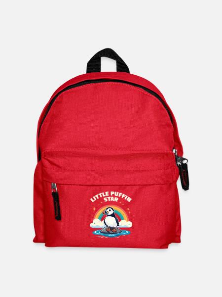 Kleiner Puffin Star – Papageitaucher Regenbogen - Kinder Rucksack - Rot
