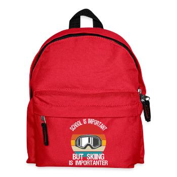 L’école est importante, mais le ski est plus important - Sac à dos Enfant - rouge - Devant