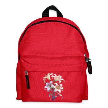 Pastell Lilienstrauß - Kinder Rucksack - Rot - Vorne