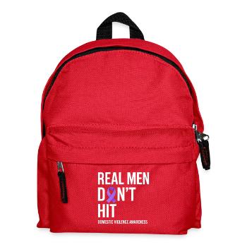 Real Men Don’t Hit Awareness - Kids' Backpack - red - Front