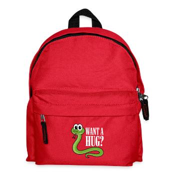 Willst du eine Umarmung? Niedlicher Schlangen-Cartoon - Kinder Rucksack - Rot - Vorne