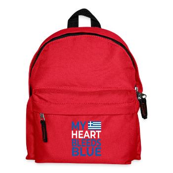 My Heart Bleeds Blue Greece - Kids' Backpack - red - Front