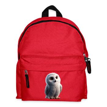 Schneeeule Weiße Eule Kauz Uhu Owl Schnee Eulen - Kinder Rucksack - Rot - Vorne