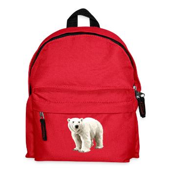 Illustration de l’ours polaire en blanc pur - Sac à dos Enfant - rouge - Devant